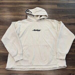 Madhappy Hoodie Mens Large Off White Pullover Fleece Embroidered Logo Streetwear